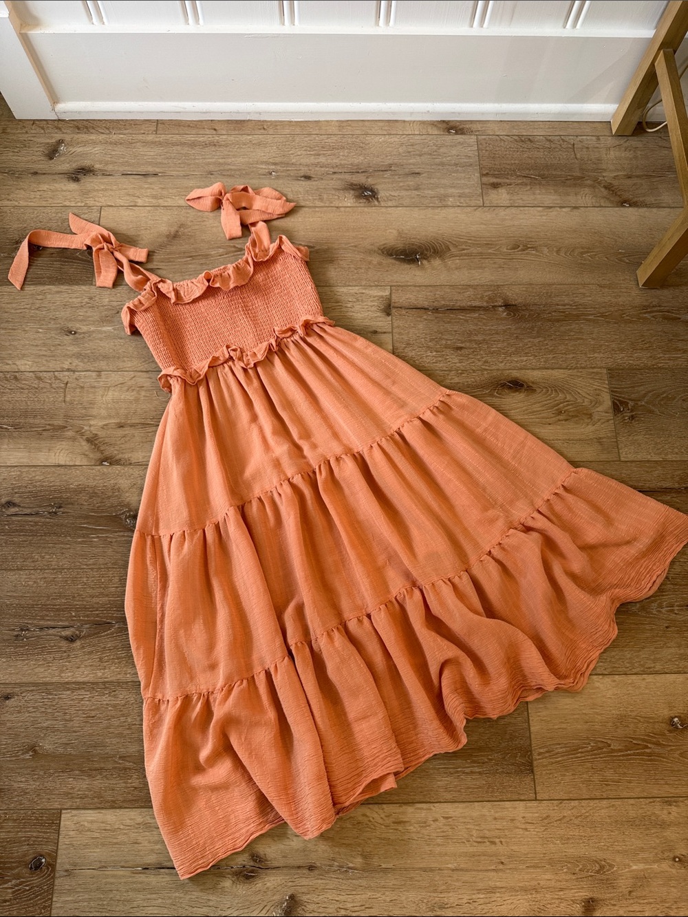 Vici Coral Tie-Shoulder Tiered Midi Dress - Picture 2 of 6